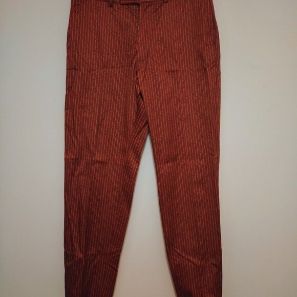 Red and black stripped wedding pants cuffed ankles - Picture 2 of 4